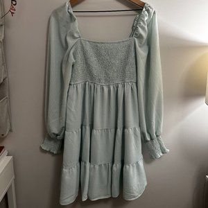 Blu Pepper Smocked Tiered Dress Long Sleeve